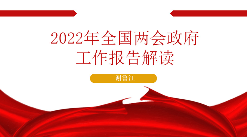 谢鲁江：2022年全国两会政府工作报告解读