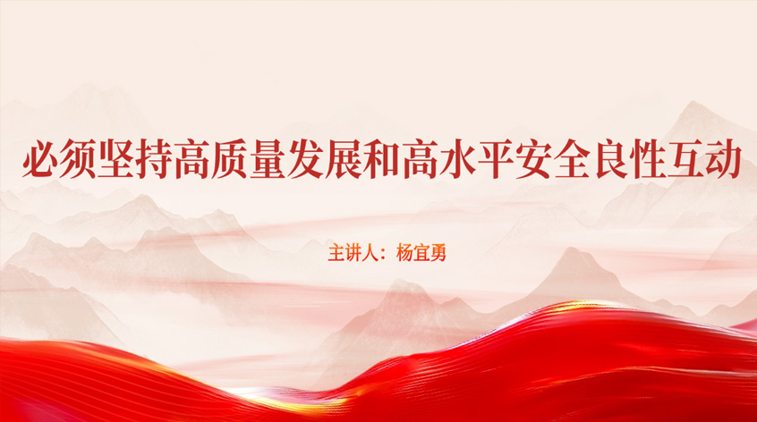 杨宜勇：《必须坚持高质量发展和高水平安全良性互动》