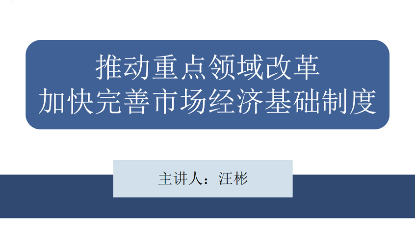 汪彬：推动重点领域改革 加快完善市场经济基础制度