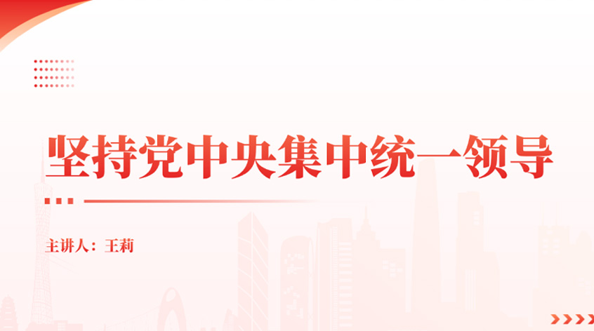 王莉：《坚持党中央集中统一领导》
