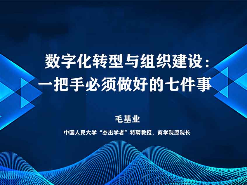 毛基业：《数字化转型与组织建设：一把手必须做好的七件事》