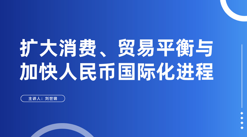 刘世锦：《扩大消费、贸易平衡与加快人民币国际化进程》