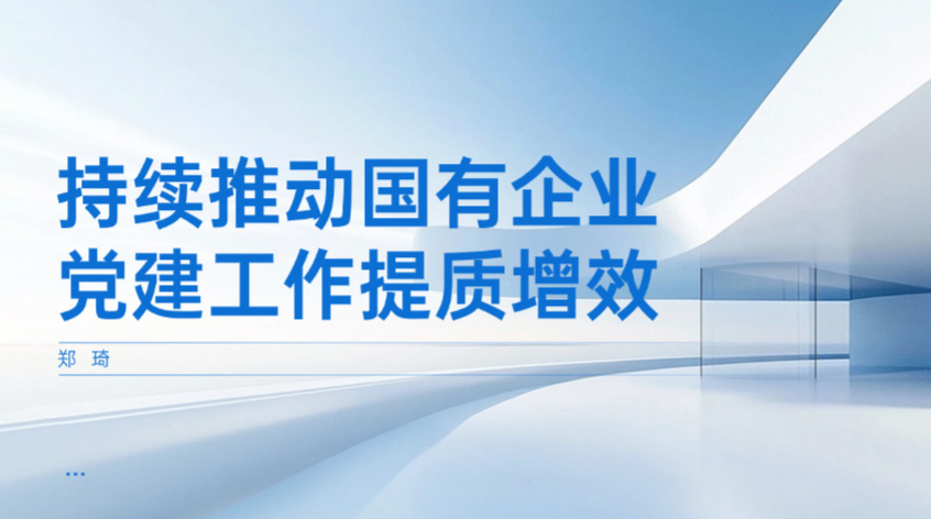 郑琦：持续推动国有企业党建工作提质增效