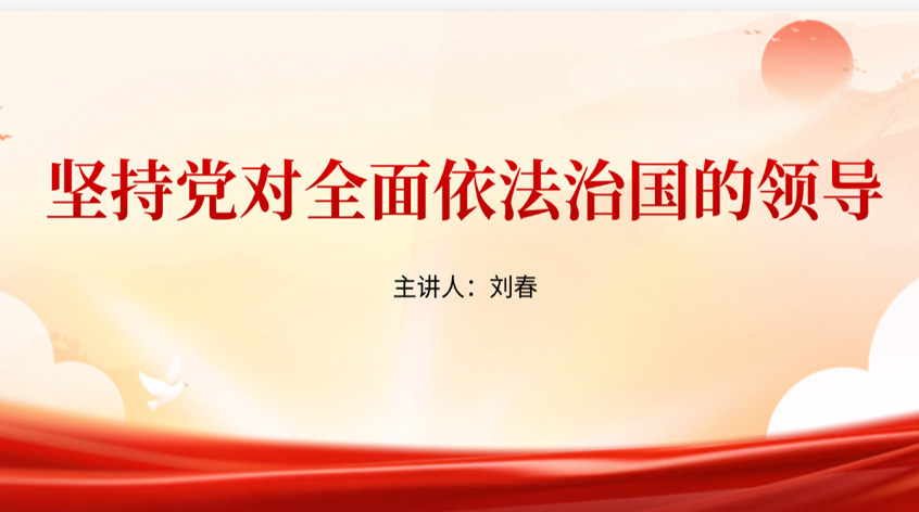 刘春：《坚持党对全面依法治国的领导》