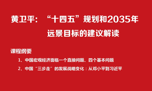 黄卫平：“十四五”规划和2035年远景目标解读