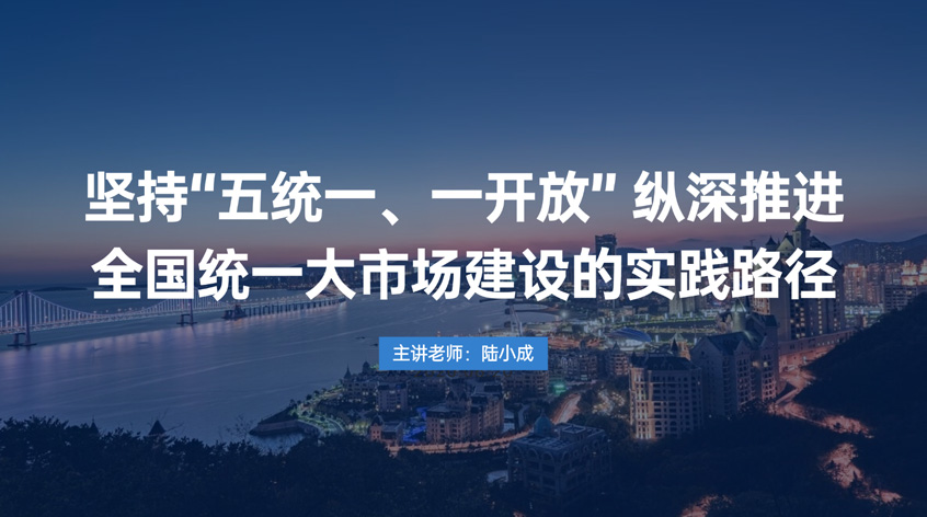 陆小成：坚持“五统一、一开放” 纵深推进全国统一大市场建设的实践路径