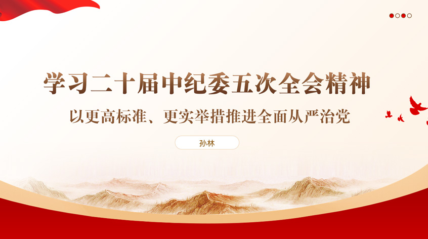 孙林：《学习二十届中纪委五次全会精神——以更高标准、更实举措推进全面从严治党》