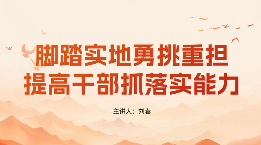 刘春：脚踏实地勇挑重担，提高干部抓落实能力