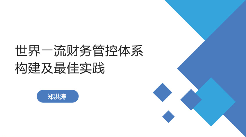 郑洪涛：世界⼀流财务管控体系构建及最佳实践