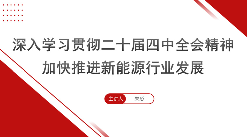 朱彤《深入学习贯彻二十届四中全会精神 加快推进新能源行业发展》