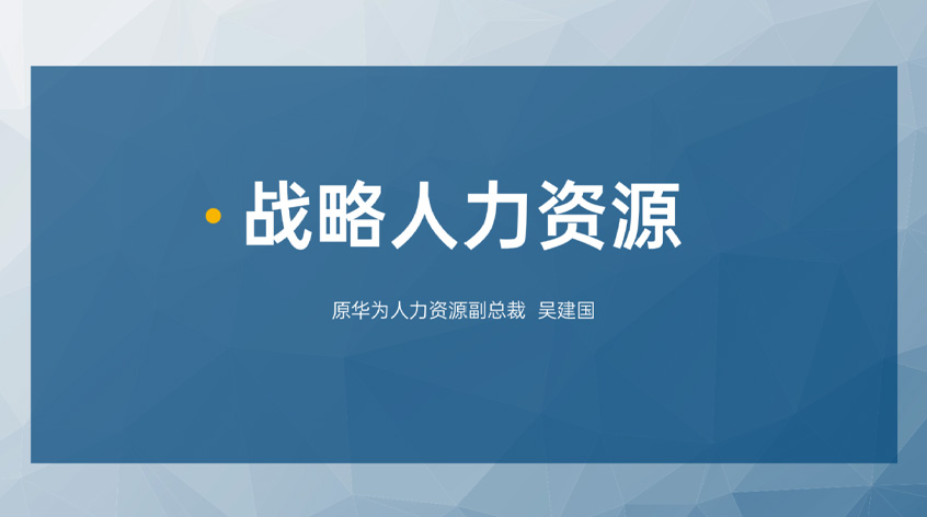 吴建国：《战略人力资源》