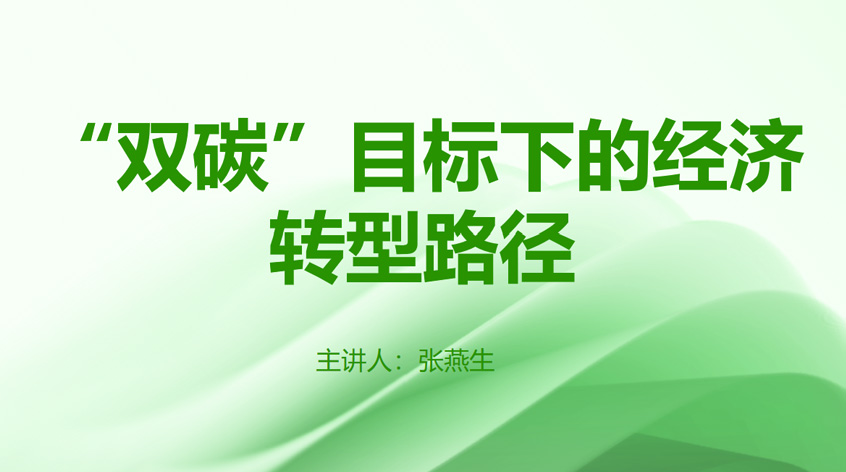 张燕生：《“双碳”目标下的经济转型路径》