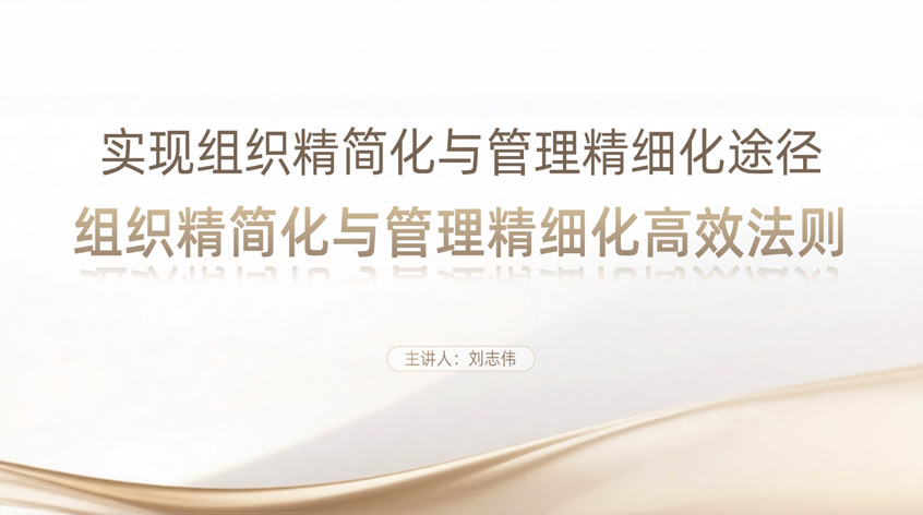 刘志伟：《实现组织精简化与管理精细化途径——组织精简化与管理精细化高效法则》