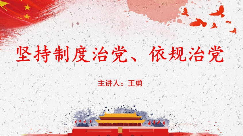 王勇：坚持制度治党、依规治党