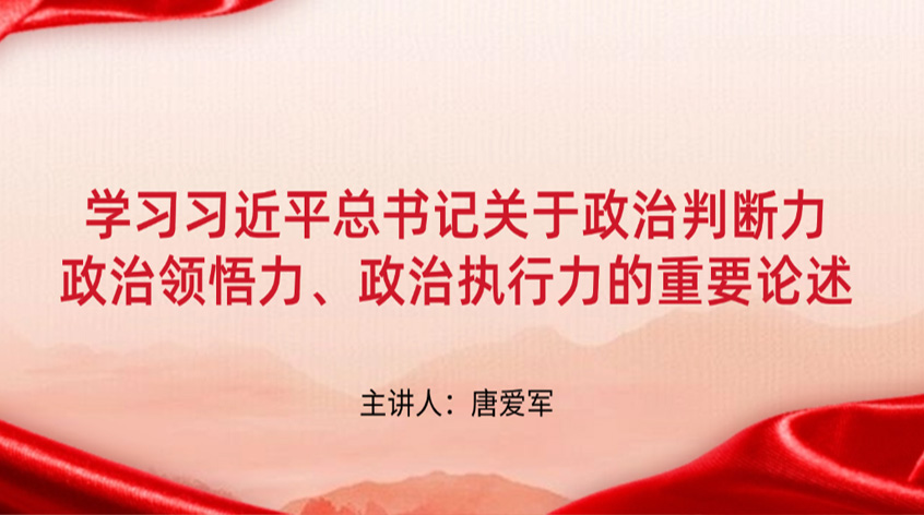 唐爱军：学习习近平总书记关于政治判断力、政治领悟力、政治执行力的重要论述