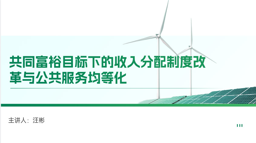 汪彬：《共同富裕目标下的收入分配制度改革与公共服务均等化》